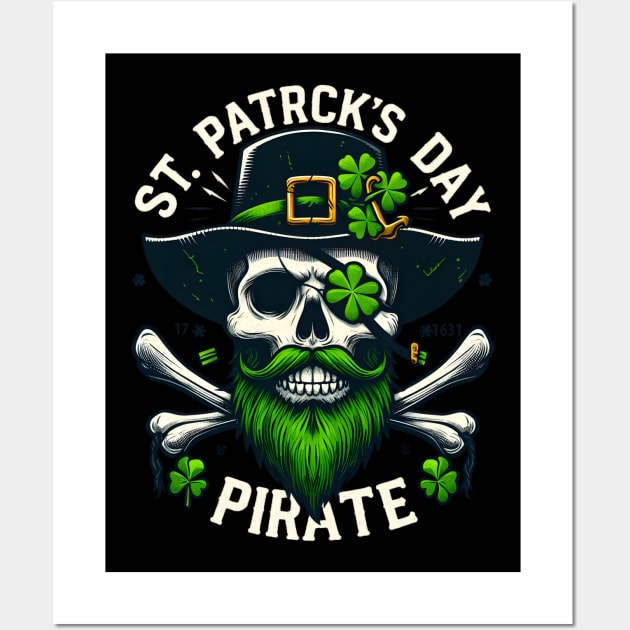 St. Patrick’s Pirate Skull Wall Art by FreshIdea8